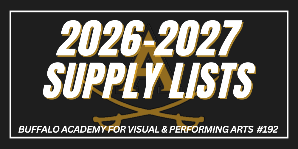 2026-2027 Supply lists Buffalo Academy for Visual & Performing Arts #192