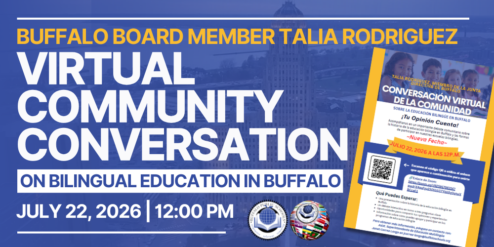 What to Expect: A presentation on the history of bilingual education in Buffalo Interactive discussion centered around three key questions Opportunities to share your thoughts and experiences Information on how you can support and get involved in bilingual education programming For additional information, please contact: Asst Supt of Multilingual Education Janet Correa Longo at jcorrea-longo@buffaloschools.org
