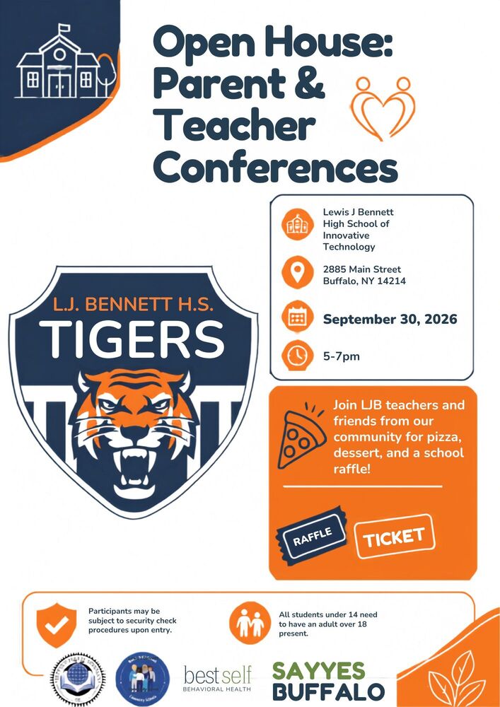 Bennett HS Open House: Parent and Teacher Conferences, September 30, 2026 from 5 pm to 7 pm