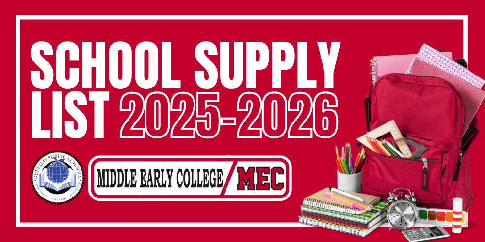 25-26 Supply List picture of a backpack