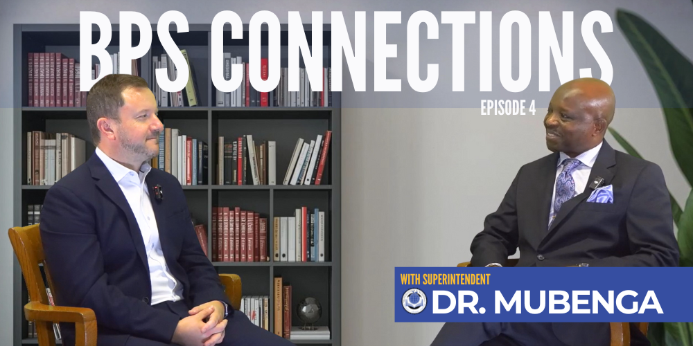 BPS Connections Episode 4 with Superintendent Dr. Mubenga a picture of Dr. Mubenga interviewing CEO of Say Yes