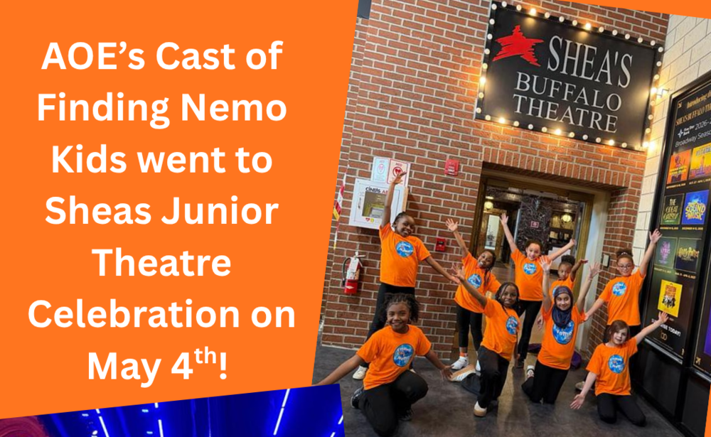 AOE's cast of finding nemo kids went to sheas junior theatre celebration on may 4th! 