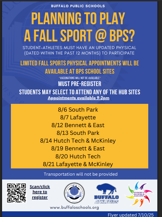 Fall physical dates