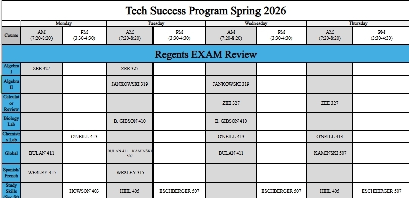 Regents Review Schedule