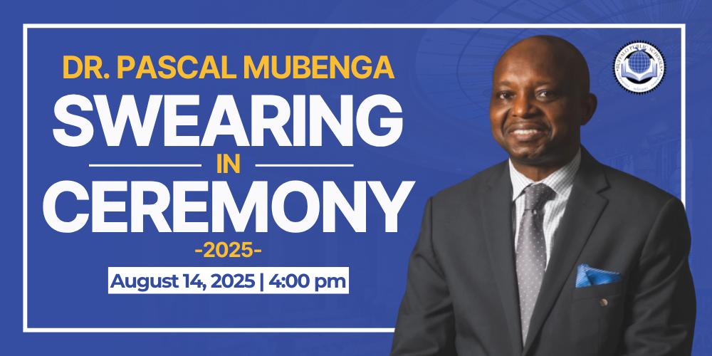 Dr. Pascal Mubenga Swearing-In Ceremony August 14, 2025 | 4:00 pm