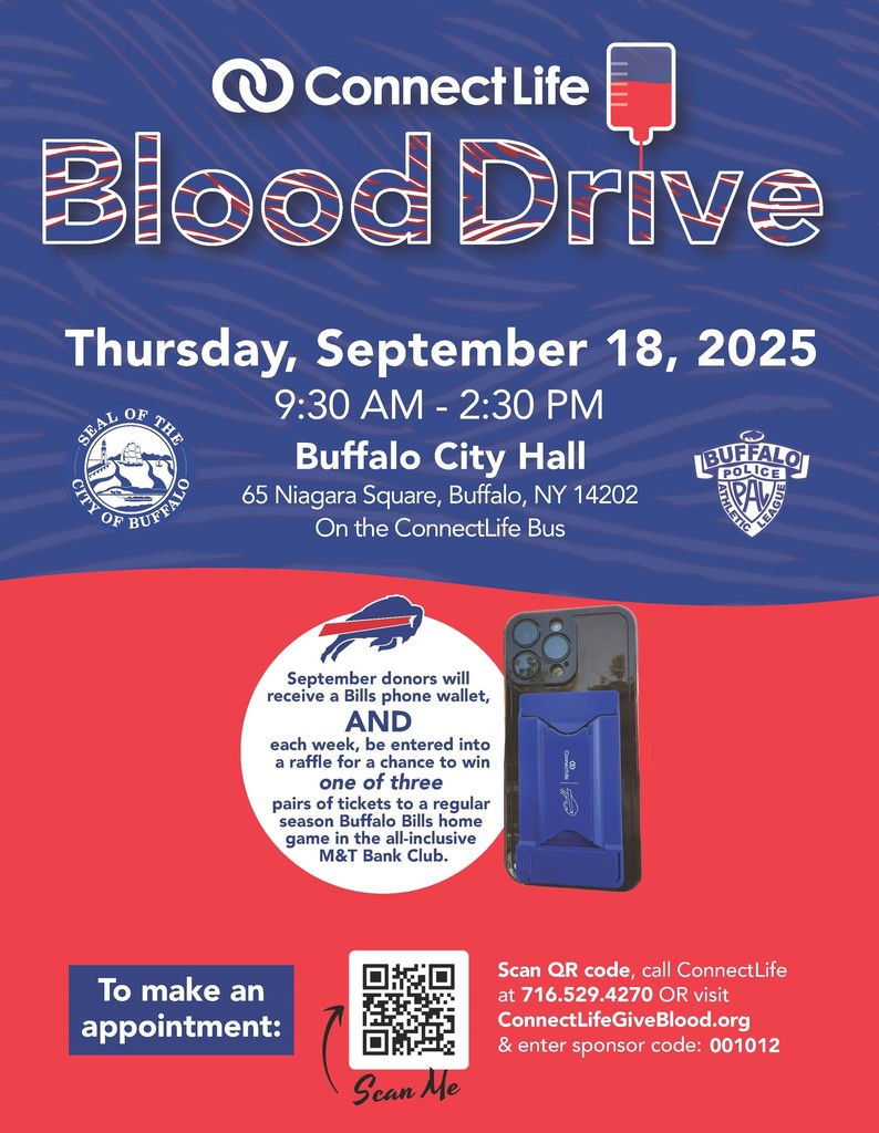 Picture of flyer that is decorated in Bills Clad - Click link for flyer.