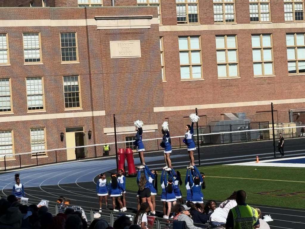 Cheerleaders doing a routine 