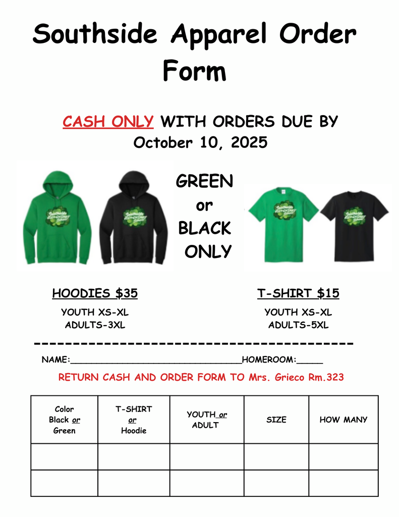 Southside Apparel Order Form