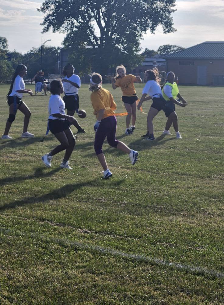 Students Playing Flag Football