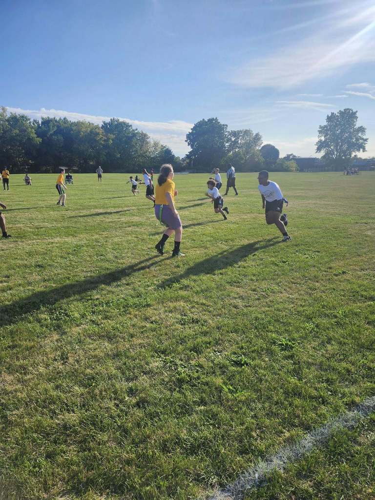 Students Playing Flag Football