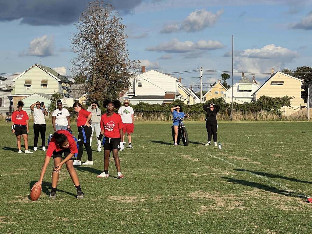 Students Playing Flag Football