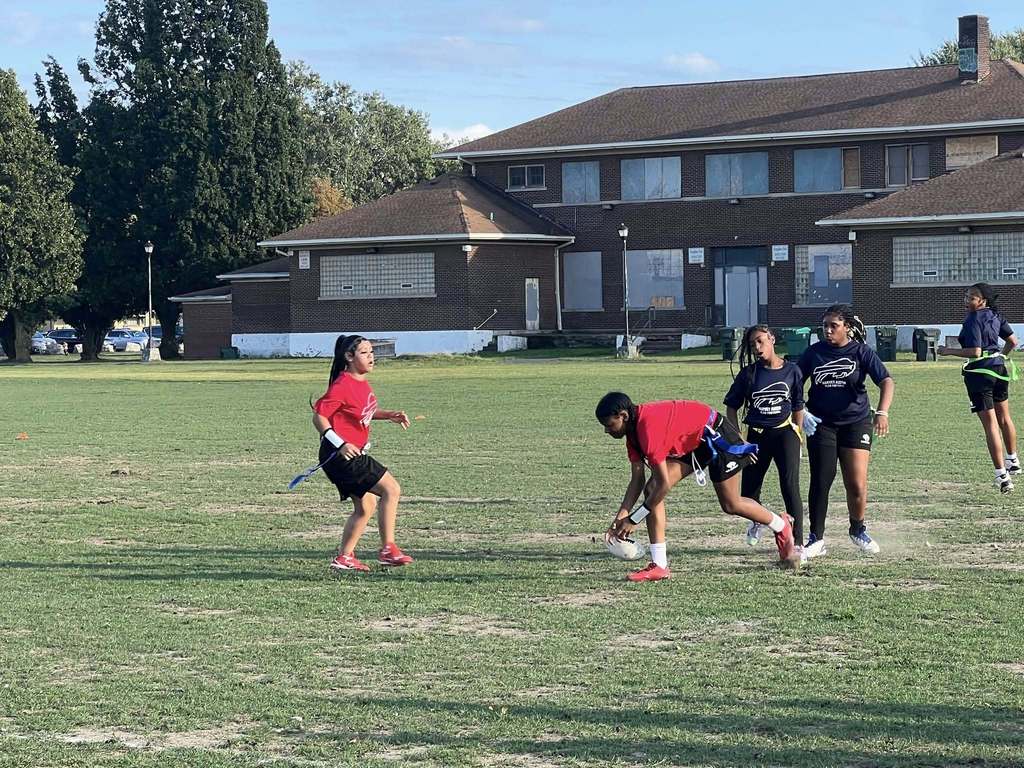 Students Playing Flag Football