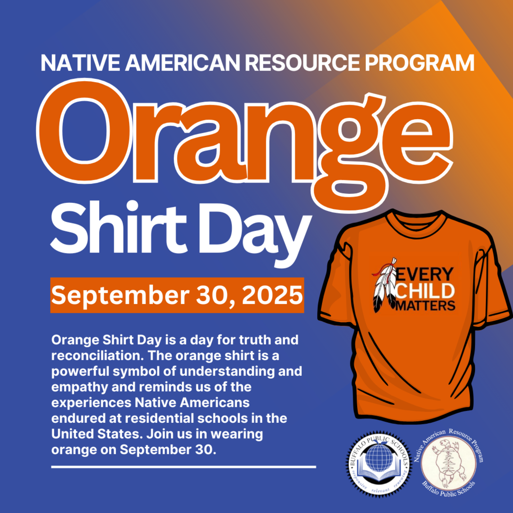 Orange Shirt Day is a day for truth and reconciliation. The orange shirt is a powerful symbol of understanding and empathy and reminds us of the experiences Native Americans endured at residential schools in the United States. Join us in wearing orange on September 30.