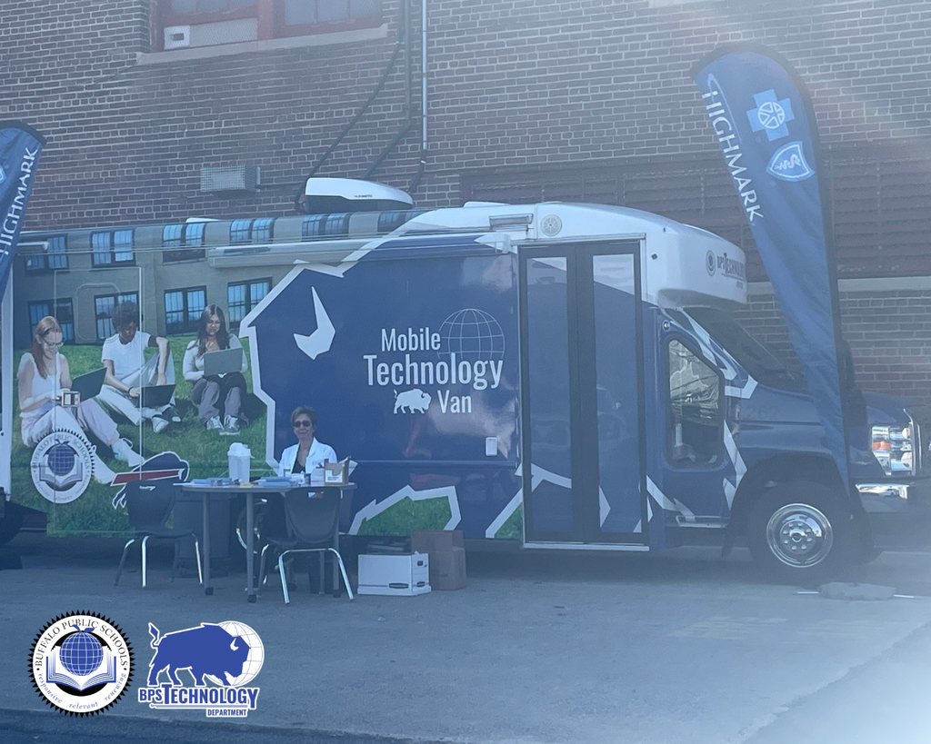 A nurse outside the BPS Tech Van 