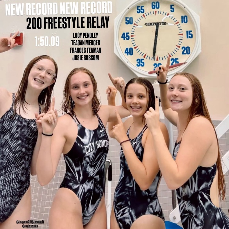GIRLS SWIM RECORD BREAKING TEAM 