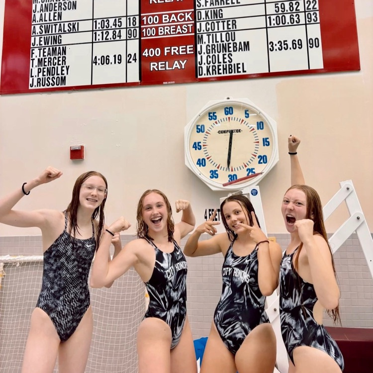 GIRLS SWIM RECORD BREAKING TEAM 