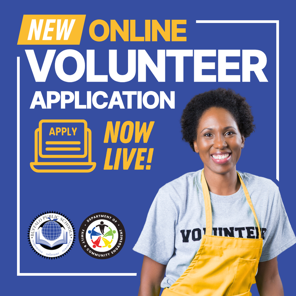 New Online Volunteer Application Now Live! a woman in a yellow apron with a tee shirt that says volunteer