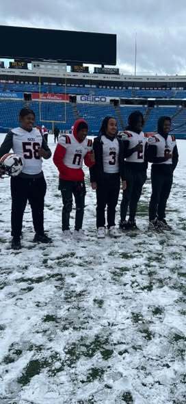 McKinley Football Players At High Mark Stadium Posing for Pictures
