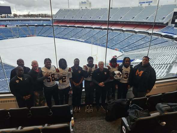 McKinley Football Players At High Mark Stadium Posing for Pictures
