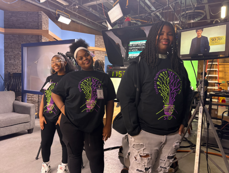 3 STLP Students at WIVB Studio