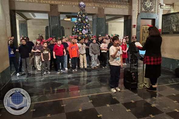Students Singing Holiday Songs at Buffalo City Hall