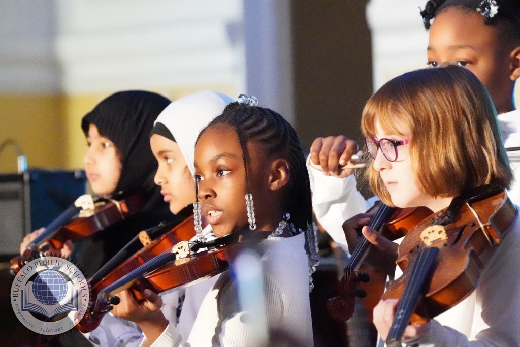 Students playing violin