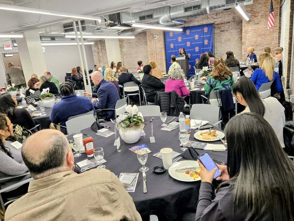 Room filled with people at tables