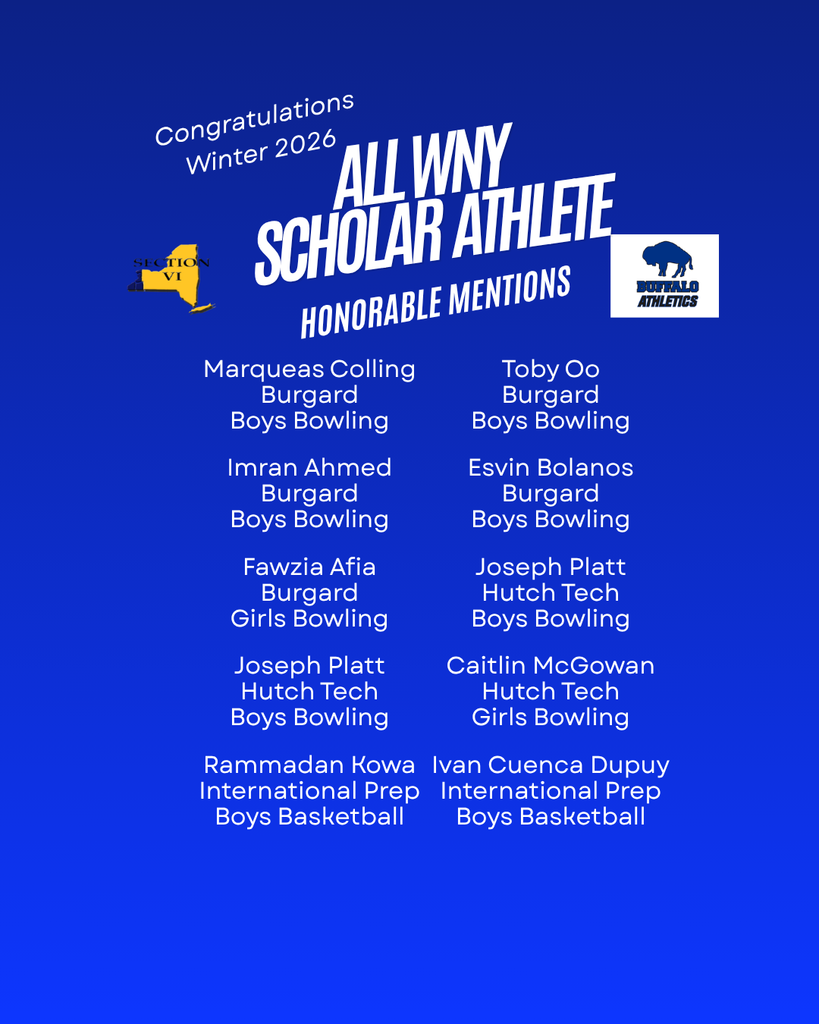 Winter 2026 All WNY Scholar Athlete Honorable Mentions