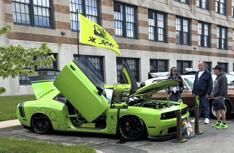 photo of a green sports car