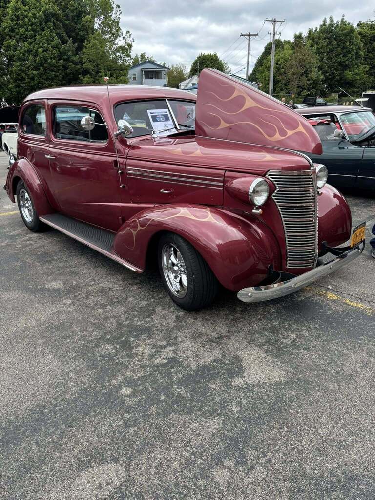 Vintage maroon car