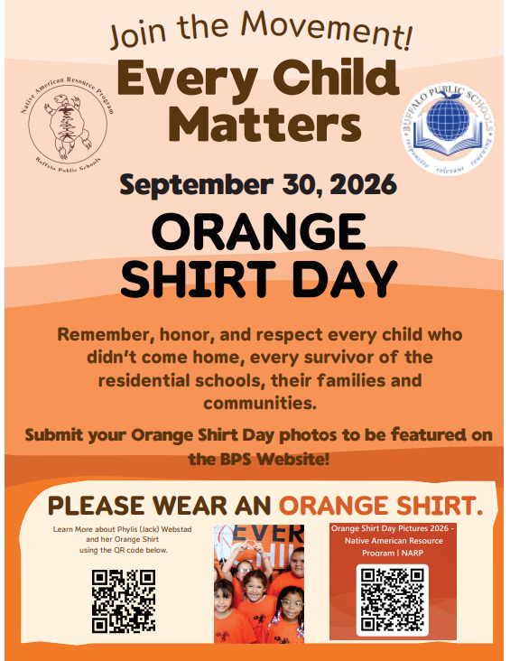 Orange Shirt Day is September 30, 2026. We wear orange to remember, honor, and respect every child who didn't come home, every survivor of the residential schools, their families and communities.