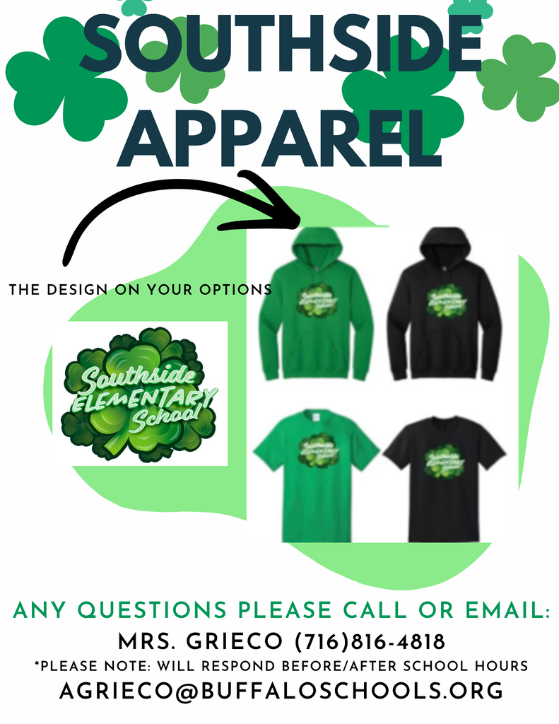 Southside Apparel picture of hoodies and t-shirts. Each comes in black and green. 