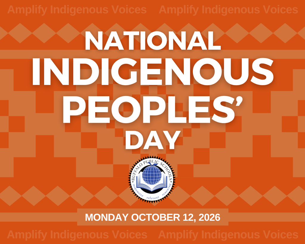 Ntional Indigenous Peoples' Day, orange background with BPS logo
