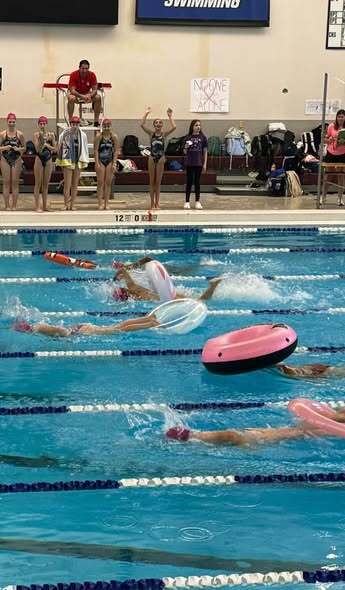 Swimmers in pool