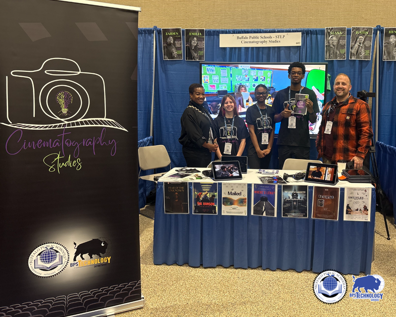 BPS Students at Conference at their booth talking to people