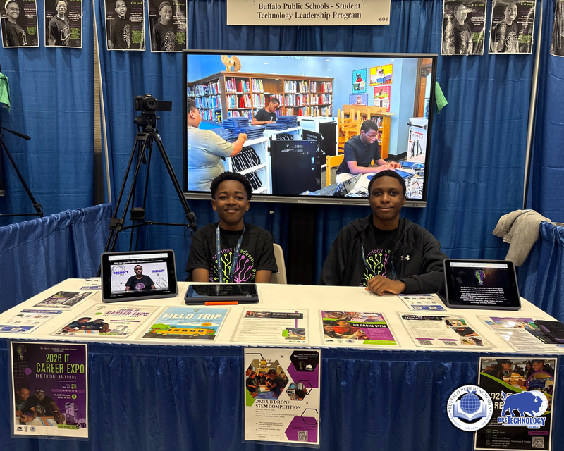 BPS Students at Conference at their booth talking to people