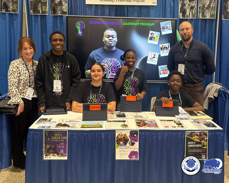 BPS Students at Conference at their booth talking to people