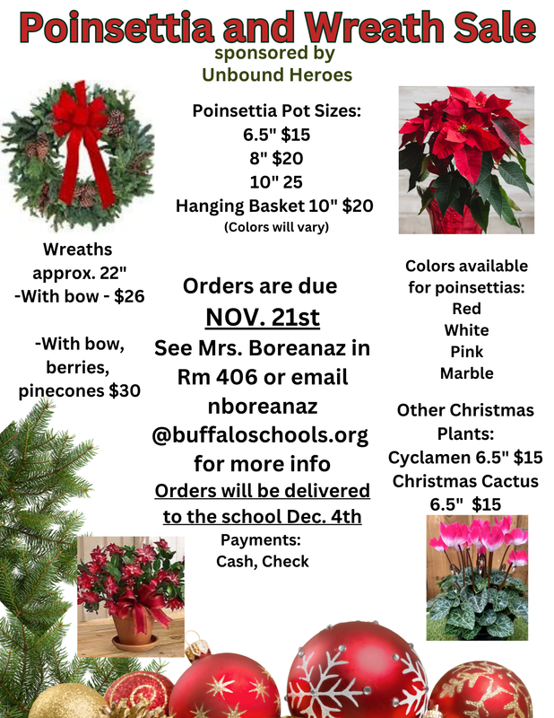 Unbound Heroes Poinsettias & Wreaths Sale, through nov. 15th