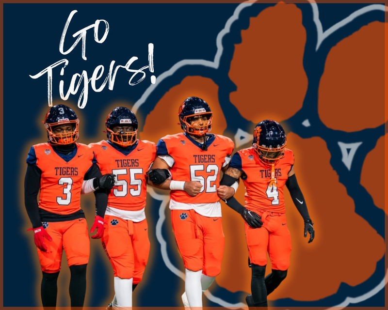 Go Tigers a picture of 4 Football Players from bennett
