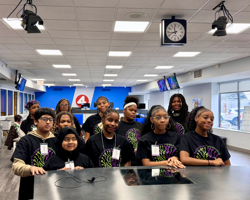 STLP Students at WIVB Set in group photo