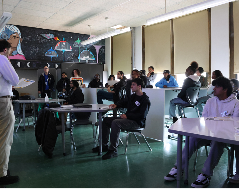 Students paying attention