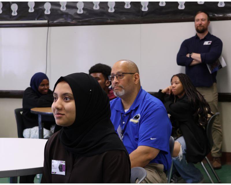 Students paying attention