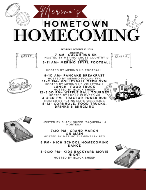 Merino Homecoming Schedule 2026