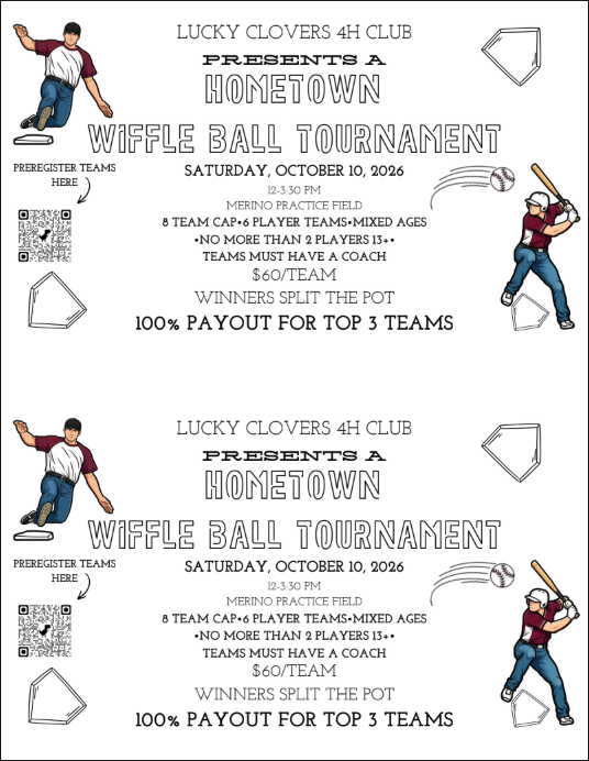 Wiffle Ball Tournament Merino Homecoming 2026
