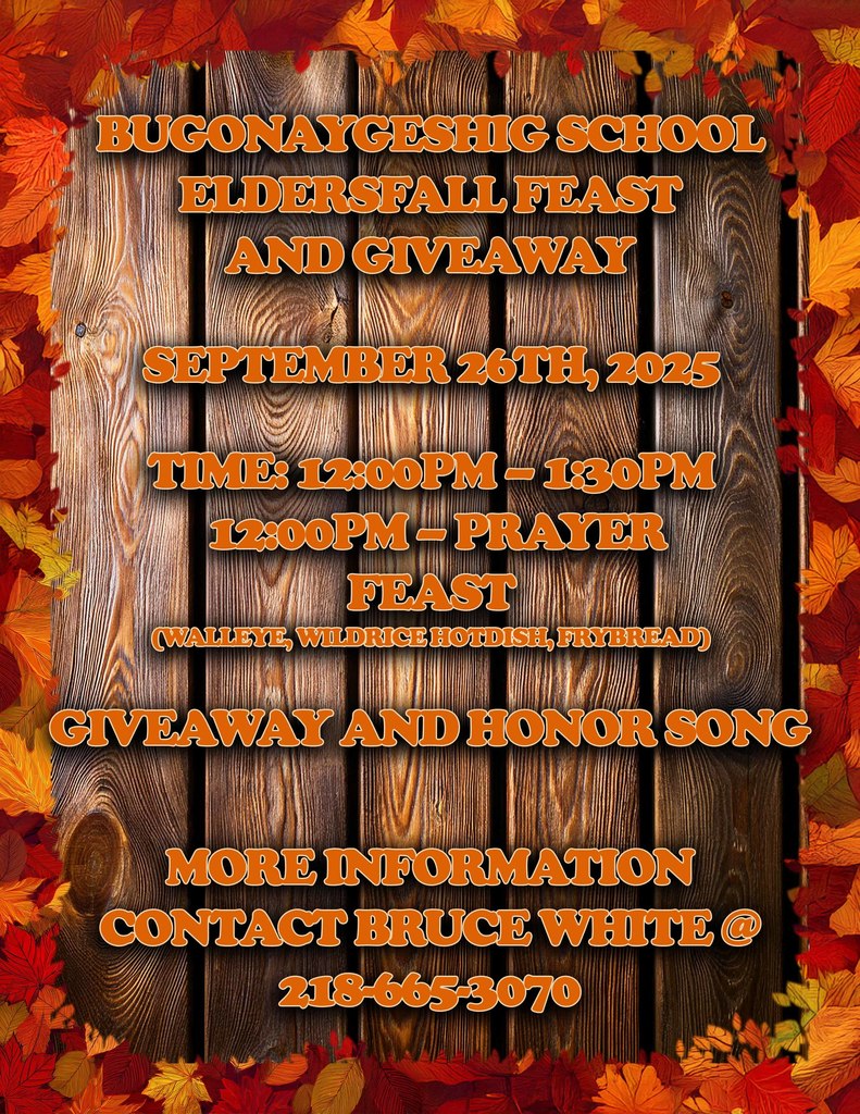 Fall Feast September 26th from noon to 1:30 with a Giveaway and Honor Song