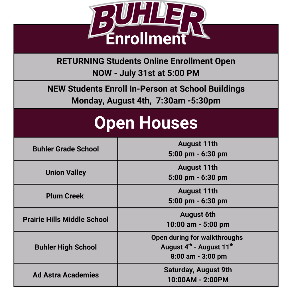 Enrollment and open house