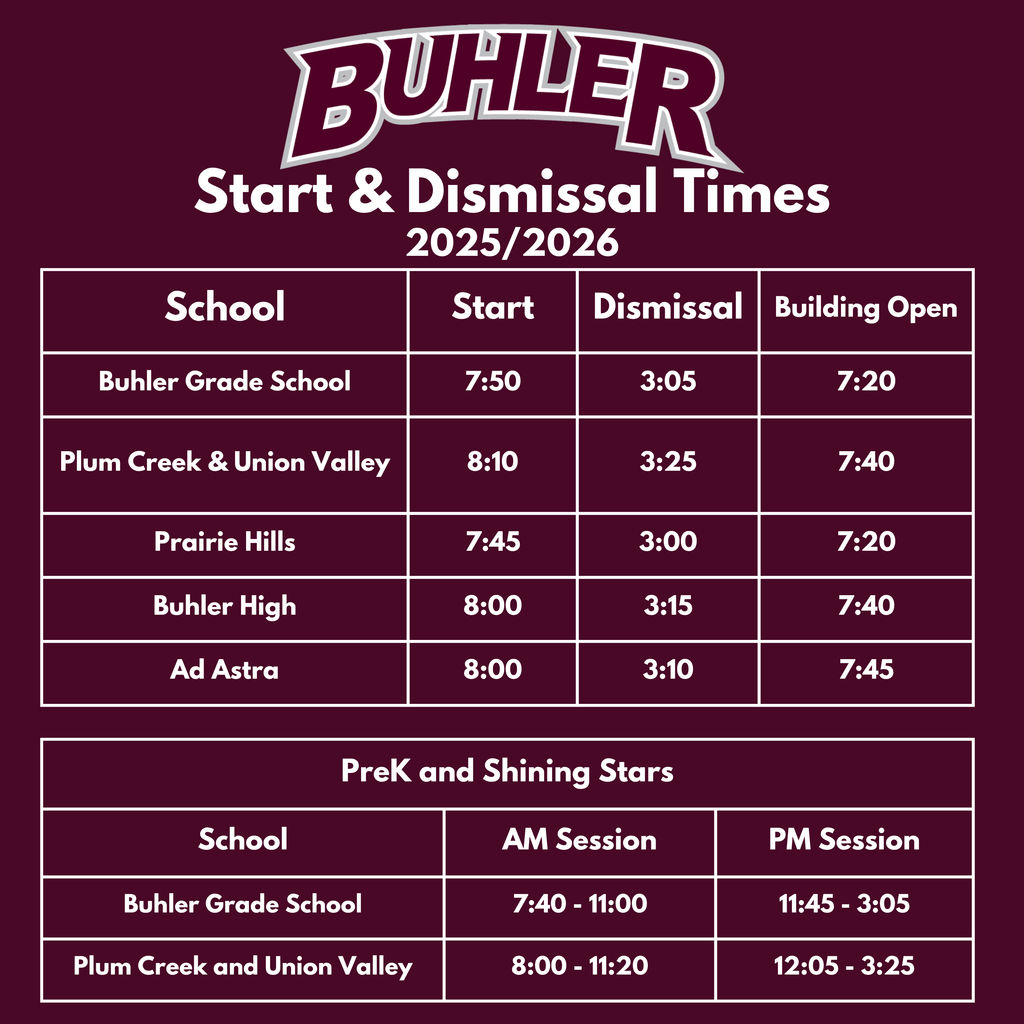 start and dismissal times
