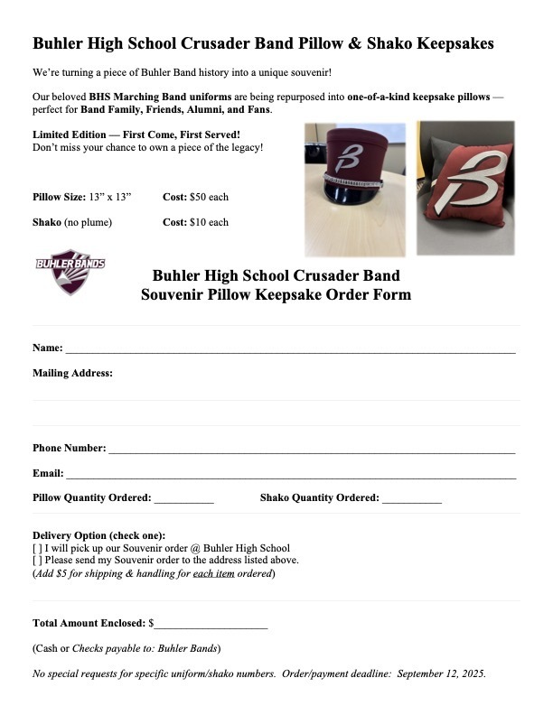 Pillow Order Form
