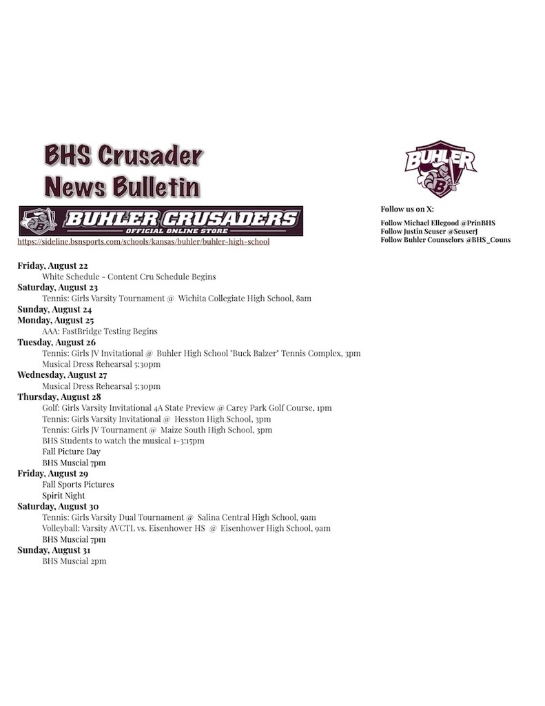BHS Crusader News Bulletin
