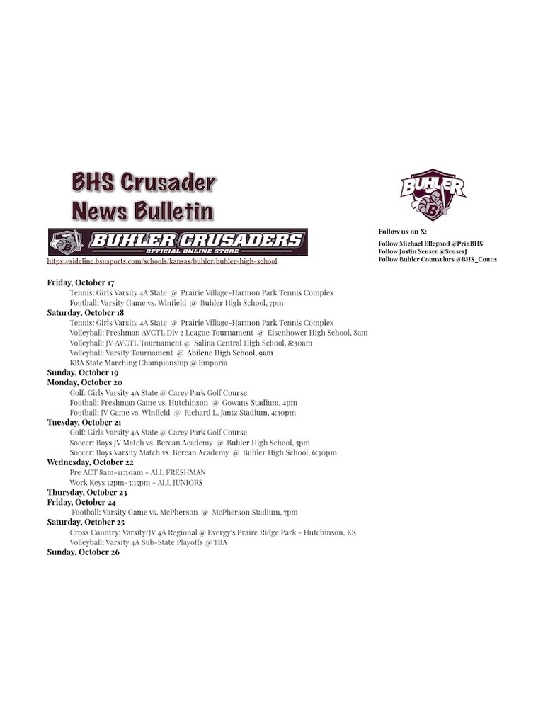 BHS Crusader News Bulletin